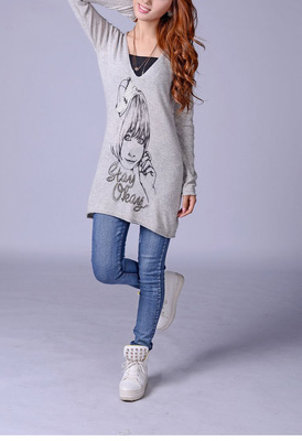 2014大碼針織衫春新款修身V領套頭女針織衫，華諾服飾打造舒適優雅